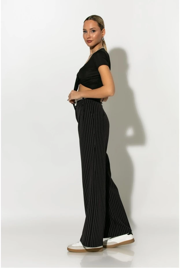 Παντελόνι ριγέ tailoring μαύρο