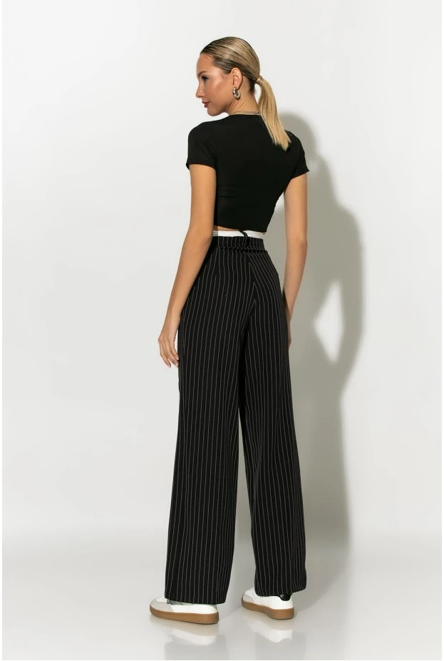 Παντελόνι ριγέ tailoring μαύρο