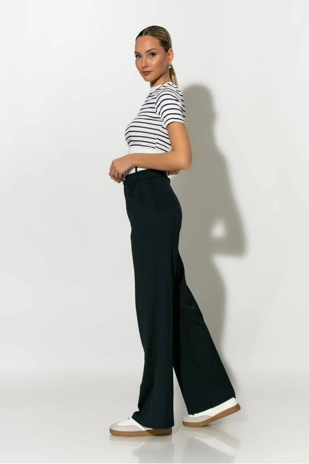 Παντελόνα frayed waist tailoring μπλε Παντελόνα frayed waist tailoring μπλε