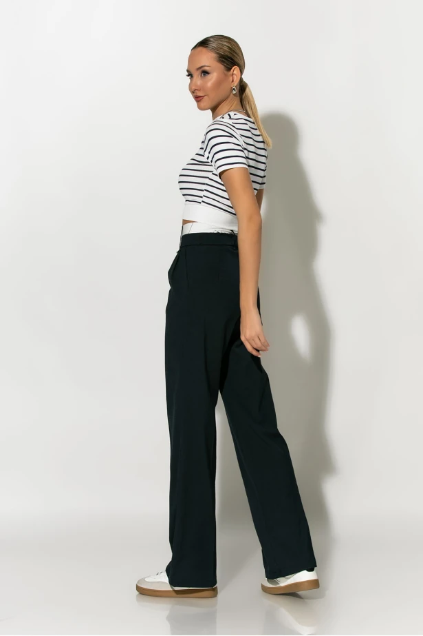 Παντελόνα frayed waist tailoring μπλε Παντελόνα frayed waist tailoring μπλε