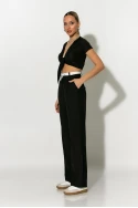 Παντελόνα frayed waist tailoring μαύρο Παντελόνα frayed waist tailoring μαύρο