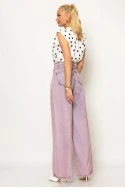 Jean wide leg με πιέτα στο πλάι ροζ