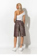 Jean baggy boxer βερμούδα leopard print καφέ