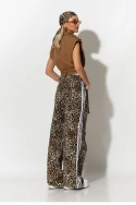Boxer jean leopard print με ρίγες στο πλάι μπεζ Boxer jean leopard print με ρίγες στο πλάι μπεζ