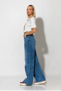 Baggy jean με panel stiching μπλε Baggy jean με panel stiching μπλε