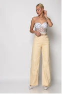 Jean wide leg κίτρινο