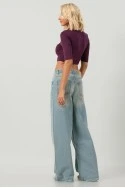 Jean loose fit με splash μπλε