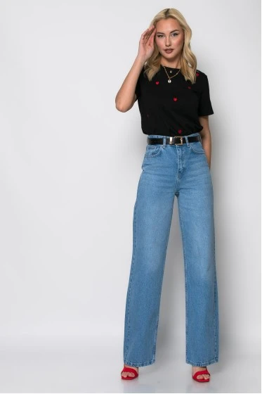 Jean straight leg μπλε