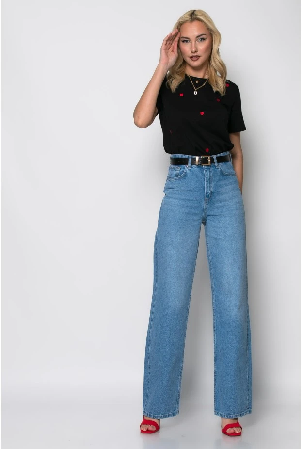 Jean straight leg μπλε