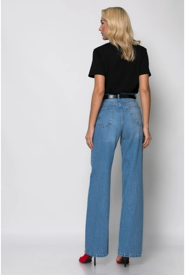 Jean straight leg μπλε