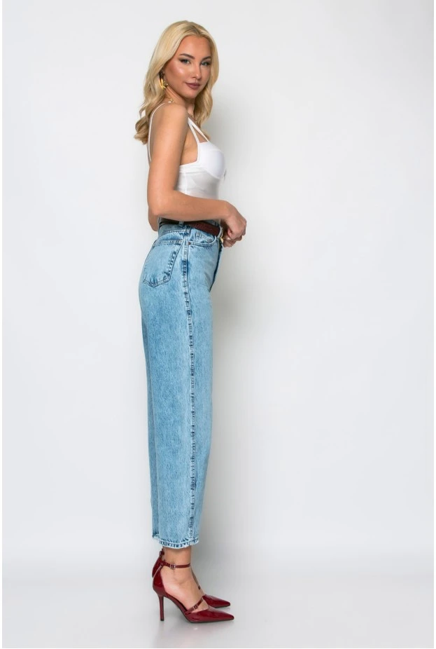 Jean baggy carrot μπλε