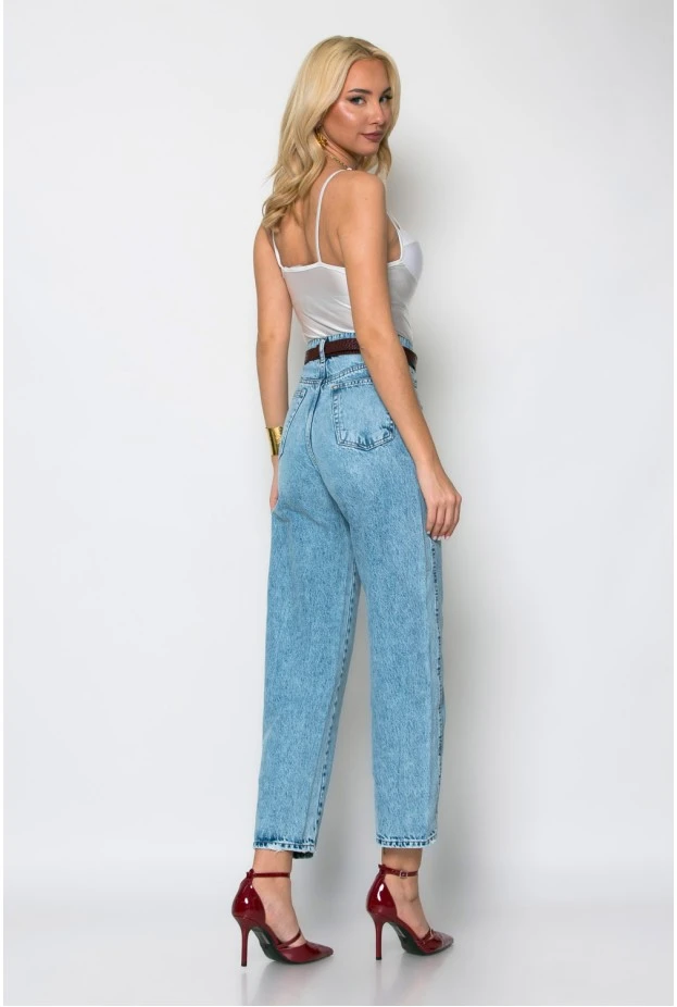 Jean baggy carrot μπλε