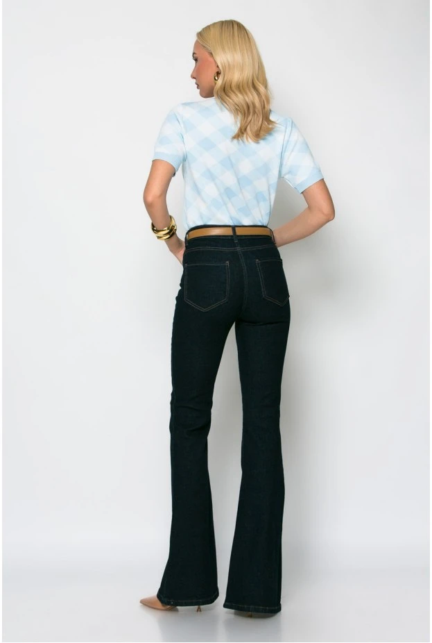 Jean flared fit μπλε ντενιμ