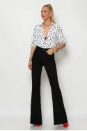 Jean flared fit μαύρο