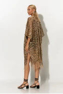 Κιμονό με κρόσια leopard print χρυσό