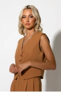 Σετ cropped παντελόνι και γιλέκο ταμπά