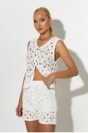 Crochet γιλέκο λευκό