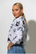 Πουκάμισο splash print λευκό-μαύρο Πουκάμισο splash print λευκό-μαύρο