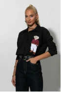 Πουκάμισο με patch bear μαύρο