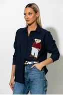 Πουκάμισο με patch bear μπλε Πουκάμισο με patch bear μπλε