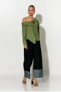 Πουκάμισο ασύμμετρο off-shoulder λαδί Πουκάμισο ασύμμετρο off-shoulder λαδί