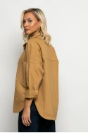 Jean jacket ασύμμετρο με μεγάλες τσέπες ταμπά Jean jacket ασύμμετρο με μεγάλες τσέπες ταμπά