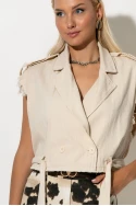 Wild safari vest με ζώνη μπεζ