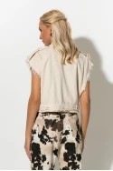 Wild safari vest με ζώνη μπεζ