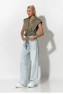 Wild safari vest με ζώνη χακί