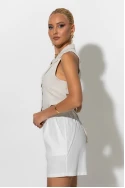 Γιλέκο cropped με άνοιγμα και δέσιμο πίσω μπεζ Γιλέκο cropped με άνοιγμα και δέσιμο πίσω μπεζ