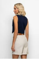 Cropped γιλέκο μπλε navy Cropped γιλέκο μπλε navy