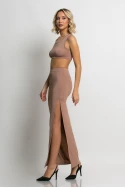 Σετ crop top και φούστα μπεζ Σετ crop top και φούστα μπεζ