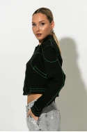 Jean jacket με λεπτομέρεια γαζιά μπλε ντένιμ Jean jacket με λεπτομέρεια γαζιά μπλε ντένιμ