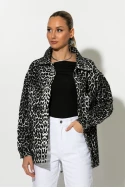Jean jacket leopard print με τσέπες μαύρο Jean jacket leopard print με τσέπες μαύρο