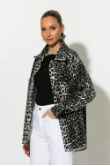 Jean jacket leopard print με τσέπες μαύρο Jean jacket leopard print με τσέπες μαύρο
