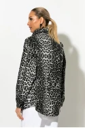 Jean jacket leopard print με τσέπες μαύρο Jean jacket leopard print με τσέπες μαύρο