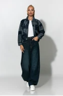 Jean jacket patchwork μπλε ντένιμ
