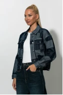 Jean jacket patchwork μπλε ντένιμ