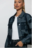 Jean jacket patchwork μπλε ντένιμ