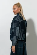 Jean jacket patchwork μπλε ντένιμ