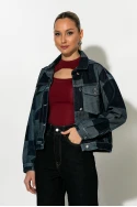 Jean jacket patchwork μπλε ντένιμ Jean jacket patchwork μπλε ντένιμ