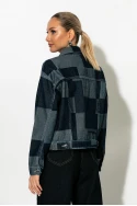 Jean jacket patchwork μπλε ντένιμ Jean jacket patchwork μπλε ντένιμ