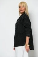 Jean jacket με στρας μαύρο