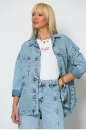 Jean jacket με στρας μπλε ανοιχτό