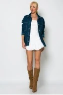 Jean jacket με στρας μπλε ντένιμ