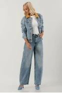 Jean jacket με κοτλέ γιακά μπλε ανοιχτό