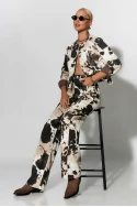Jean jacket cow print μπεζ Jean jacket cow print μπεζ
