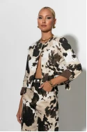 Jean jacket cow print μπεζ Jean jacket cow print μπεζ