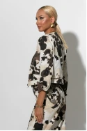 Jean jacket cow print μπεζ Jean jacket cow print μπεζ