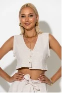 Cropped γιλέκο μπεζ Cropped γιλέκο μπεζ